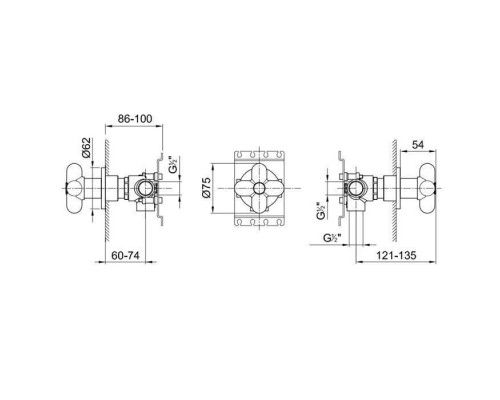 Fantini I Balocchi Переключатель на 3 потока, 1/2'', цвет: белый матовый. 19 00 D277A, 60 29 0676B Fantini I Balocchi Переключатель на 3 потока, 1/2'', цвет: белый матовый. 19 00 D277A, 60 29 0676B