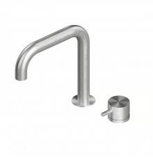 QuadroDesign Source Смеситель для раковины, на 2 отв., цвет: brushed stainless steel. 1207AS