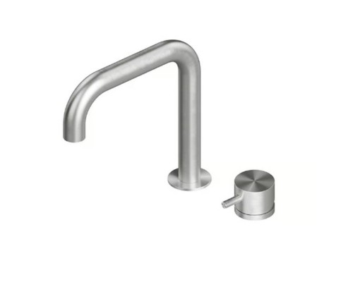 QuadroDesign Source Смеситель для раковины, на 2 отв., цвет: brushed stainless steel. 1207AS