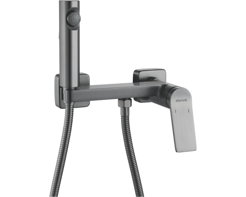 Гигиенический душ Shevanik S4105T-1 со смесителем, оружейная сталь