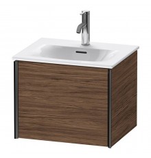 Duravit XViu Тумба подвесная 51x42x39.7см, с раковиной, 1 ящик, цвет: walnut dark/черный матовый. 2344530000,  XV40310B221