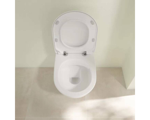 VilleroyBoch Subway 2.0, Унитаз подвесной 370*560*365, безободковый, в комплекте сиденье SlimSeat, микролифт, цвет альпийский белый. 5614R201