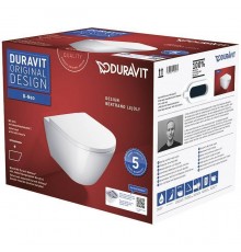 Duravit D-Neo Унитаз подвесной 37x54 см, безободковый, в комплекте с сиденьем 0021690000, цвет: белый. 45770900A1 (2577090000+0021690000)