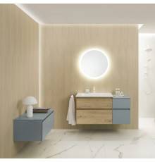 Burgbad Lin20 Комплект мебели 123х49.5х62.2см, подвесной, с раковиной, с зеркалом, с 2 ящиками, цвет: Cashmere oak decor. SGHF083F5355C0001*1,  SIJN075,  USIS040F5395,  USIQ100F5395