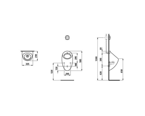 Laufen Alessi One Писуар 29х32.5х58.5см, без крышки, без сифона покрытие LLC, цвет: белый. 8.4097.5.400.000.1 Laufen Alessi One Писуар 29х32.5х58.5см, без крышки, без сифона покрытие LLC, цвет: белый. 8.4097.5.400.000.1