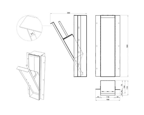 Antonio Lupi Sesamo Ершик для унитаза, встраиваемый в стену, из нержавеющей стали AISI 304, отделка алюминий. SESAMO6