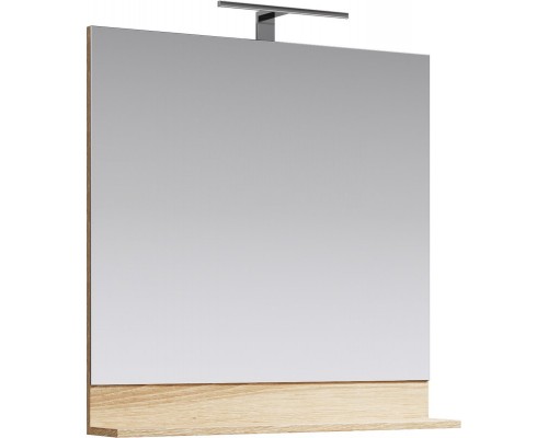 AQ FOS0208DS Фостер Зеркало с полочкой и светильником, 800х800х140 мм, дуб сонома FOS0208DS