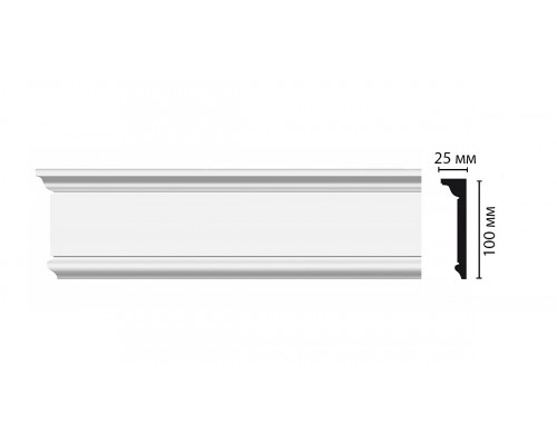 Молдинг гладкий DECOMASTER D227ДМ (100*25*2000мм)