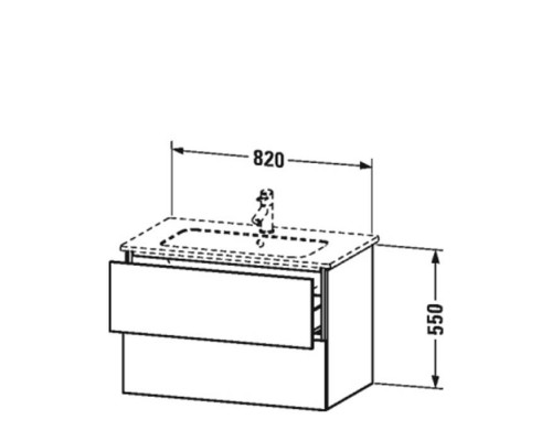 DURAVIT L-Cube  Комплект мебели 80см; Тумба подвесная с  раковиной, для раковины 233683, 82х48.1см, цвет: белый. LC624102222,  2336830000
