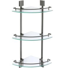 Полка Savol 65 S-065322Q-3 тройная, угловая, графит, для душа