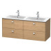 Duravit  Brioso Тумба подвесная 129x47.9х55.3см, с раковиной, с 4 выдвижными ящиками, цвет: дуб европейский. 2336130000,  BR410601052