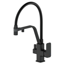 Смеситель для кухни Wonzon   Woghand WW-88458013-MB с гибким изливом, матовый черный
