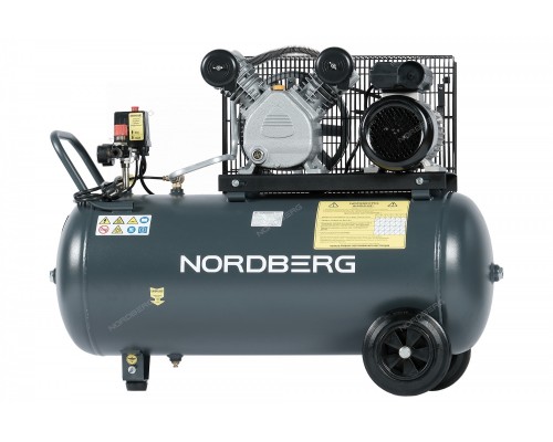 Компрессор поршневой с ременной передачей 220В, ресив. 100л, 360л/мин NORDBERG NCP100/360A
