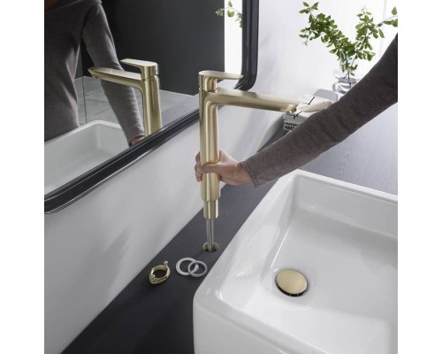 Hansgrohe Talis E Смеситель для раковины, 1 отв., без донного клапана, цвет: шлифованная бронза. 71717140