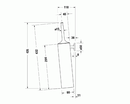 Duravit Starck T Туалетный ершик, подвесной, цвет: хром. 0099461000 Duravit Starck T Туалетный ершик, подвесной, цвет: хром. 0099461000