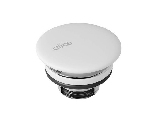 Alice Донный клапан для раковины, керамический, нажимной UpDown, цвет: белый матовый. PIL00809