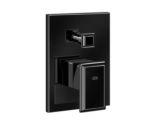 Gessi Eleganza Встраиваемый однорычажный смеситель с автоматическим переключателем ванна/душ, внешняя часть, цвет: черный металлик. 46079#706
