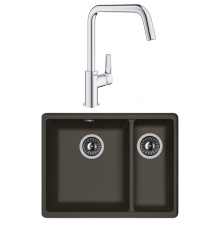 Комплект Мойка Florentina Вега 335/160 антрацит + Смеситель Grohe Eurosmart