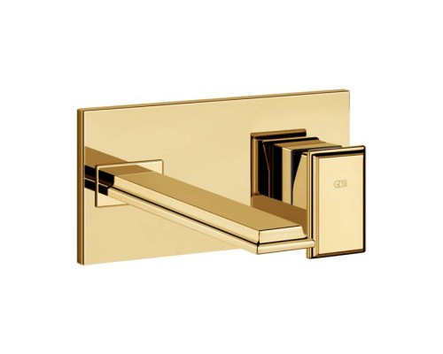 Gessi Eleganza Встраиваемый однорычажный смеситель для раковины, без донного клапана, с изливом, внешние части, цвет: золото. 46088#080