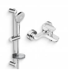 Душевой комплект Смеситель Ideal Standard Tyria BC157HO Matt White Chrome + Гарнитур IdealRain B2620AA