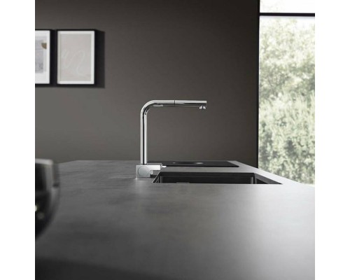 Hansgrohe Aquno Select M81 Смеситель для кухни, 1 отв., с вытяжным душем 2jet, цвет: хром. 73836000