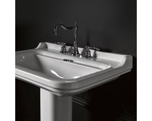 Kerasan Waldorf Раковина 80х55 см, 1 отв., с пьедесталом, керамическая, цвет: белый/хром. 4141K1bi/cr*1,  417001