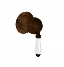 Nicolazzi Petit Mont Blanc Смеситель для душа, встраиваемый, на 1 источник, ручки керамика с декором, внешняя часть, цвет: Tuscan Brass. 3406MTB76