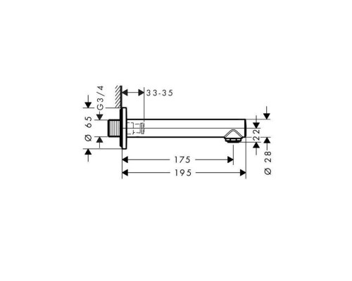 Hansgrohe Talis S, Излив, Цвет-хром. 72410000