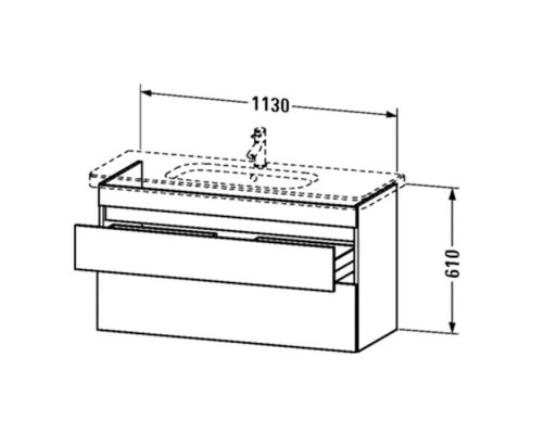 Duravit DuraStyle Тумба с раковиной 113х44.8х61см., подвесная, 2 ящика, цвет: каштан темный. 2320120041,  DS649505353