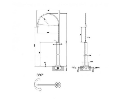 Gessi Goccia Напольный смеситель для раковины (со встраиваемой частью), излив 389мм R=197, цвет: black XL. 33628#299,  33629#031