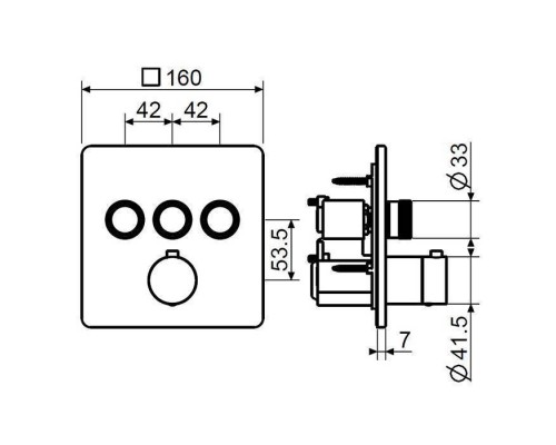 Plumberia Selection PSBOX Смеситель для душа, встраиваемый, на 3 выхода, цвет: хром. PSB2903CR