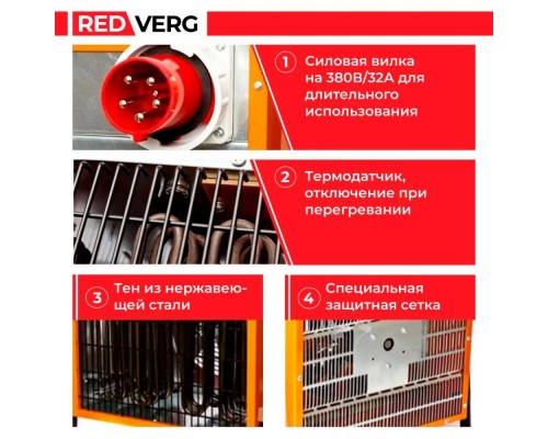 Воздухонагреватель электрический REDVERG RD-EHS22/380 Воздухонагреватель электрический REDVERG RD-EHS22/380