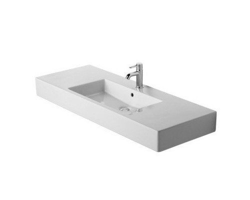Duravit Vero Раковина 125x49см., подвесная, 1 отв., с переливом, цвет: белый. 0329120000