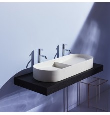Laufen Sonar Раковина 100x37х13 см, без отв., двойная, без перелива, покрытие LLC, цвет: белый. 8.1234.8.400.112.1