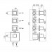 Bossini Cube Термостат для душа, встраиваемый, с девиаторм/запорным вентилем на 3 - 6 выходов, уст-ка верт/гор., цвет: хром. Z030202000,  Z032205.030