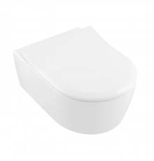 VilleroyBoch Avento Унитаз 37х53х31см.,подвесной, безободковый, в комплекте сиденье SlimSeat с микролифтом, цвет: альпийский белый. 5656RS01
