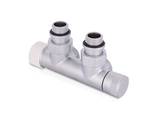 Узел нижнего подключения термостатический SR Rubinetterie угловой 1/2 х3/4 Е Хром матовый (левый) 0685-1500CSE0