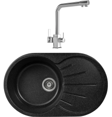 Комплект Мойка Gerhans A02-22 черная