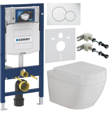 Комплект Унитаз подвесной Grohe Euro Ceramic 39328000 + Крышка 39330001 с микролифтом + Инсталляция Geberit Duofix UP 320 111.300.00.5 + Кнопка Sigma 01 115.770.11.5 белая + Крепления 111.815.00.1 к стене + Шумоизоляция 156.050.00.1