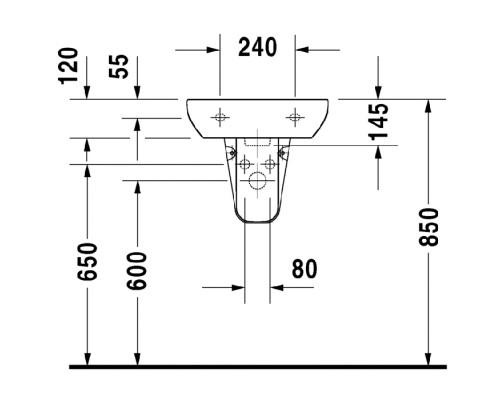 Duravit D-Code Раковина 45х34см., подвесная, с 1 отв., цвет: белый . 07054500002