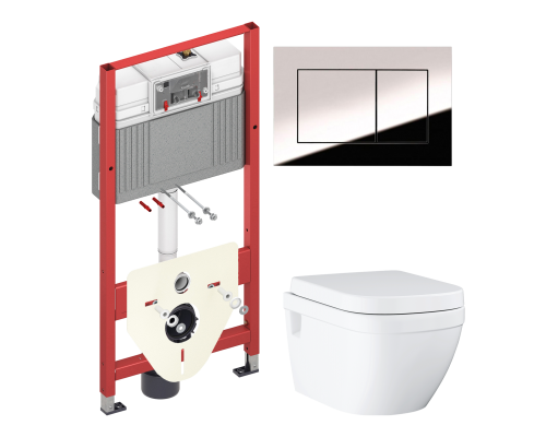 Комплект Унитаз подвесной Grohe Euro Ceramic 39703000 безободковый + Инсталляция TECE Now 9400412 4 в 1 с кнопкой смыва Комплект Унитаз подвесной Grohe Euro Ceramic 39703000 безободковый + Инсталляция TECE Now 9400412 4 в 1 с кнопкой смыва