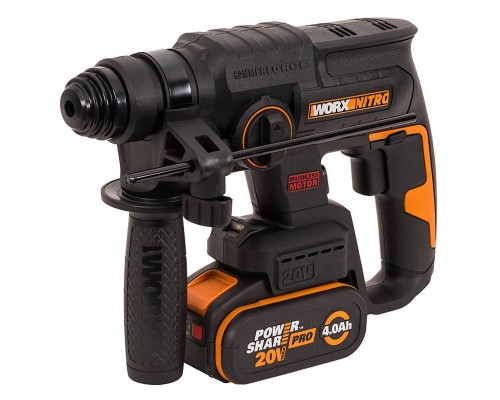 Перфоратор аккумуляторный бесщеточный WORX WX381, 20В, 4Ач x1, ЗУ 2А, кейс