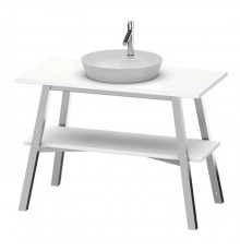 Duravit Cape Cod Консоль 82.5x112x57см деревянная напольная с 1 полкой, с накладной раковиной на 1 отв., цвет: Белый глянцевый с раковиной. CC953208585,  2340460000