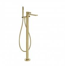 Gessi Inverso Rigato Смеситель для ванны, напольный, с переключателем и ручным душем, цвет: Brass Brushed PVD. 73528#727