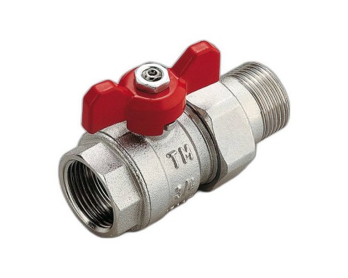 Шаровой кран с американкой Tiemme полнопроходной Н/В 1/2  бабочка. 2120003