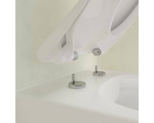 VilleroyBoch Avento Унитаз 37х53х31см.,подвесной, безободковый, в комплекте сиденье SlimSeat с микролифтом, цвет: альпийский белый. 5656RS01