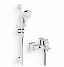 Душевой комплект Смеситель Hansgrohe Vernis Shape 71450000 хром + Гарнитур Croma Select E 26584400 белый, хром