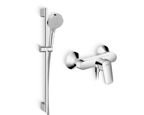 Душевой комплект Смеситель для душа Hansgrohe Logis 71600000 + Гарнитур Vernis Blend 26275000 хром