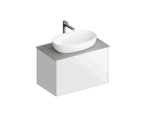 Kerama Marazzi PLAZA Modern Тумба подвесная 80x48см, 2 ящика, цвет: белый. PLB.M.80.2\WHT.V Kerama Marazzi PLAZA Modern Тумба подвесная 80x48см, 2 ящика, цвет: белый. PLB.M.80.2\WHT.V