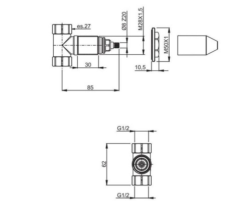 Carlo Frattini, Механизм скрытого вентиля, 1/2. F2220 Carlo Frattini, Механизм скрытого вентиля, 1/2. F2220